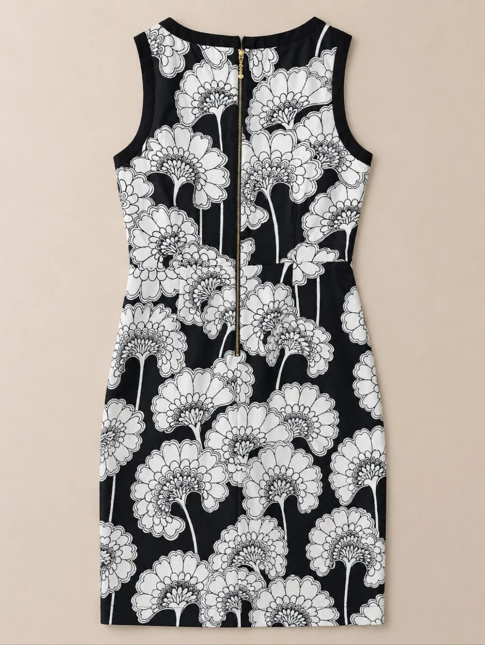 Kate Spade x Florence Broadhurst Floral Silk Dress Black White Shift Womens Sz 6